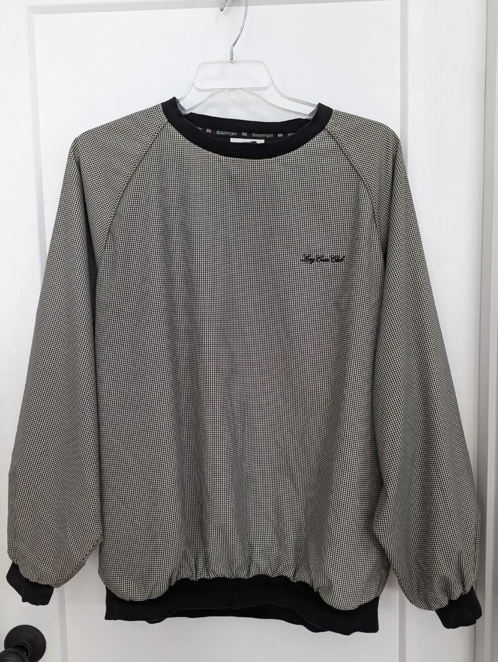 Slazenger Men's XL Jacket Houndstooth Embroidery Microfiber Pullover